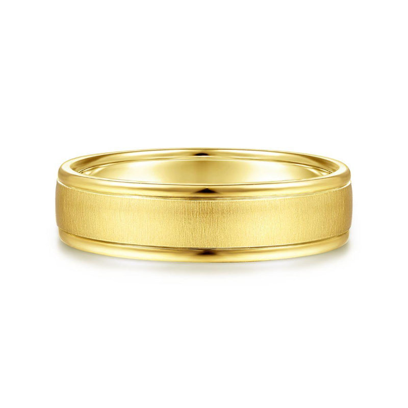 Gabriel & Co. 14k Yellow Gold Exclusive Men's Wedding Band