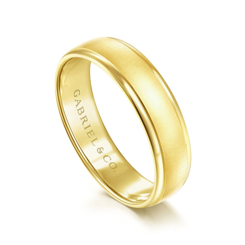 Gabriel & Co. 14k Yellow Gold Exclusive Men's Wedding Band