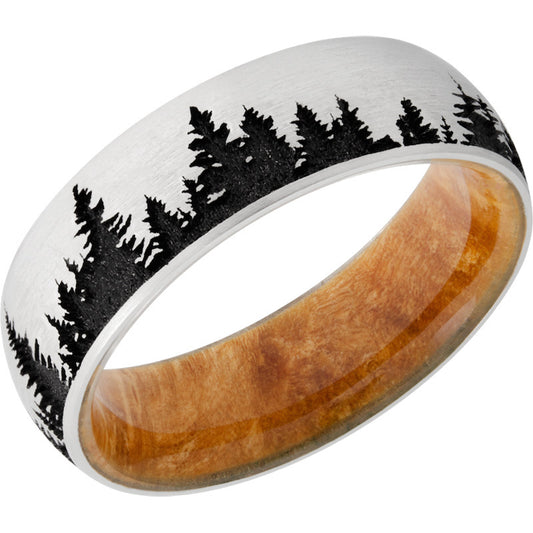 Lashbrook Black & White Cobalt Chrome Hardwood 7mm Men's Wedding Band