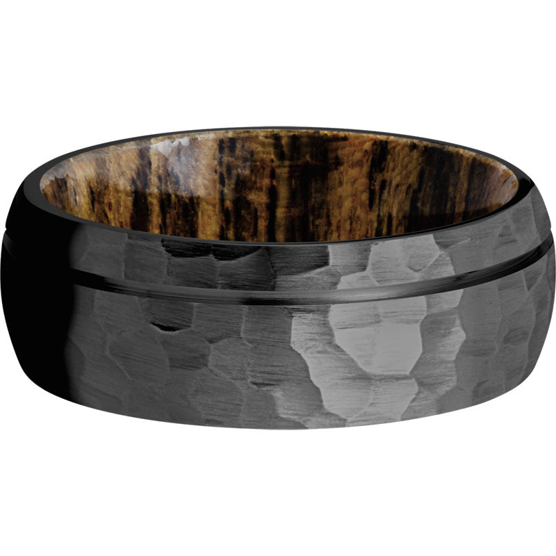 Lashbrook Black Zirconium Hardwood 8mm Men's Wedding Band