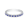 Kirk Kara CARMELLA Gemstone Wedding Bands 18k Gold White 9DR .09 10 BLUE SAPP PAVE SET WEDDING BAND