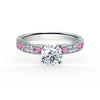 Kirk Kara CHARLOTTE Gemstone Wedding Bands 18k Gold White 8DR .03 10 PINK SAPP CHANNEL WEDDING BAND