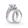 Kirk Kara CHARLOTTE 3 Stone Engagement Rings 18k Gold White 10DR 0.06 2DR .32 8 PINK SAP 3-STONE CHANNEL RING