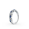 Kirk Kara DAHLIA Gemstone Wedding Bands 18k Gold White 5DR .03 4 BLUE MARQ. SAPP WEDDING BAND