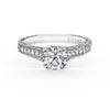 Kirk Kara STELLA Diamond Engagement Rings 18k Gold White 14DR 0.21CT SCROLL HAND ENGRAVED RING