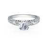 Kirk Kara STELLA Diamond Engagement Rings 18k Gold White 2DR .02CT SCROLL HAND ENGRAVED RING