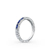 Kirk Kara CHARLOTTE Gemstone Wedding Bands 18k Gold White 8DR .14 3 BLUE SAPP BAG WEDDING BAND