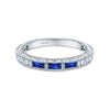 Kirk Kara CHARLOTTE Gemstone Wedding Bands 18k Gold White 8DR .14 3 BLUE SAPP BAG WEDDING BAND