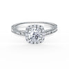 Kirk Kara CARMELLA halo Engagement Rings 18k Gold White 18DR 0.17 HALO RING WITH HAND ENGRAVED