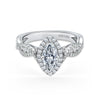 Kirk Kara PIROUETTA Twisted Engagement Rings 18k Gold White 68DR 0.44 TWIST DIAMOND HALO RING
