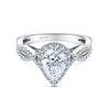 Kirk Kara PIROUETTA Twisted Engagement Rings 18k Gold White 67DR 0.44 TWIST DIAMOND HALO RING