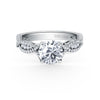 Kirk Kara PIROUETTA Twisted Engagement Rings 18k Gold White 50DR 0.28 TWIST DIAMOND PEG HEAD RING