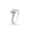 Kirk Kara STELLA Diamond Engagement Rings 18k Gold White 30DR .37CT BEADED DIAMOND PEG HEAD RING