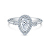 Kirk Kara DAHLIA halo Engagement Rings 18k Gold White 49DR 0.17CT PAVE DIAMOND HALO RING