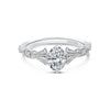Kirk Kara LORI Diamond Engagement Rings 18k Gold White 2DR .02 PEG HEAD RING WITH MILGRAIN