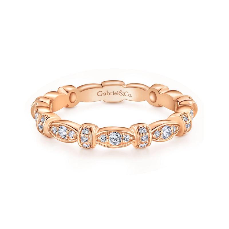 Gabriel & Co. 14k Rose Gold Stackable Diamond Ring