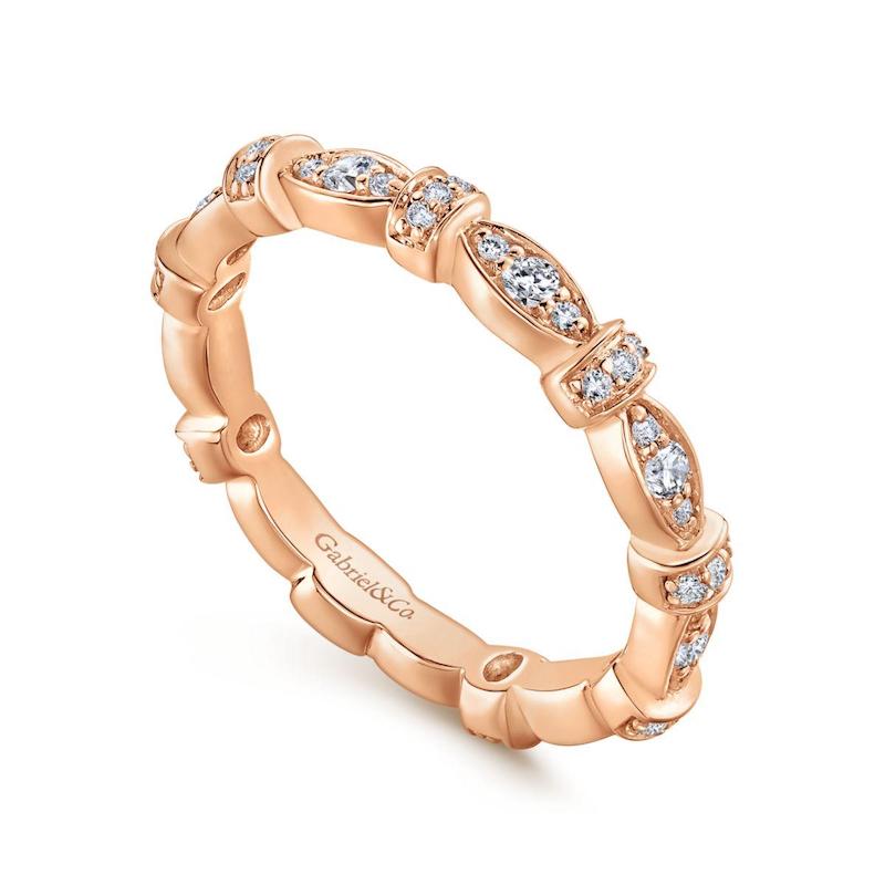 Gabriel & Co. 14k Rose Gold Stackable Diamond Ring