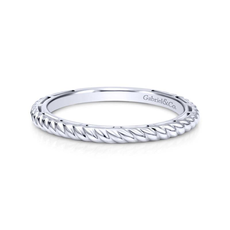 Gabriel & Co. 14k White Gold Stackable Ring