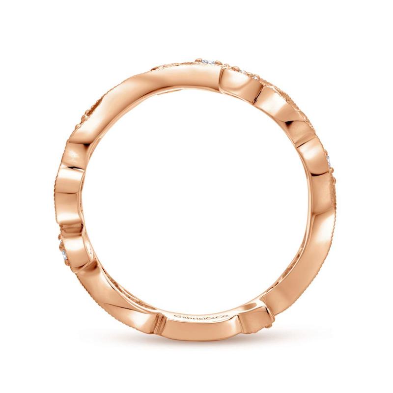 Gabriel & Co. 14k Rose Gold Stackable Diamond Ring