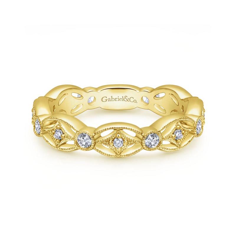 Gabriel & Co. 14k Yellow Gold Stackable Diamond Ring