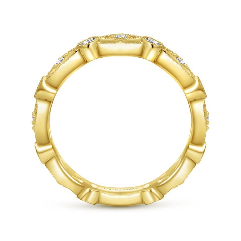 Gabriel & Co. 14k Yellow Gold Stackable Diamond Ring