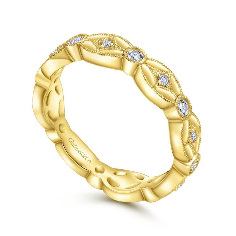 Gabriel & Co. 14k Yellow Gold Stackable Diamond Ring