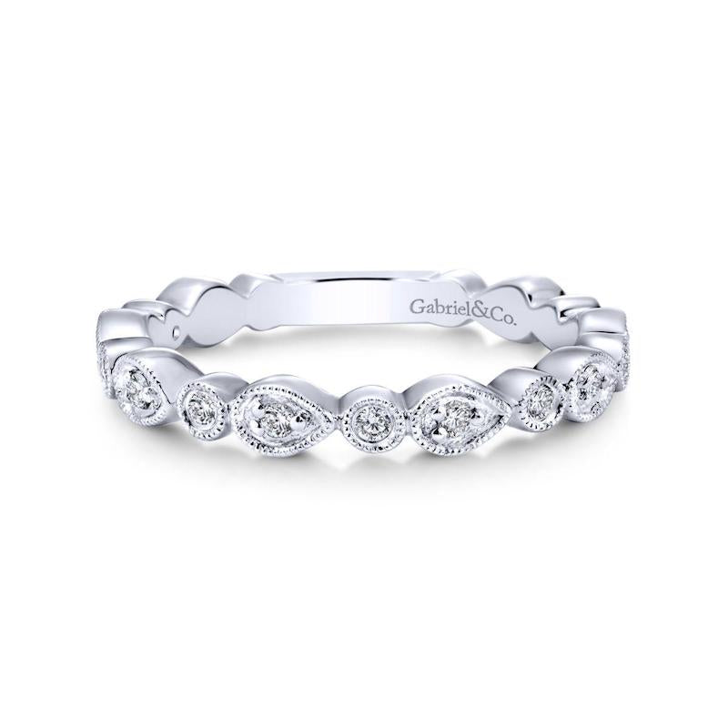 Gabriel & Co. 14k White Gold Stackable Diamond Ring