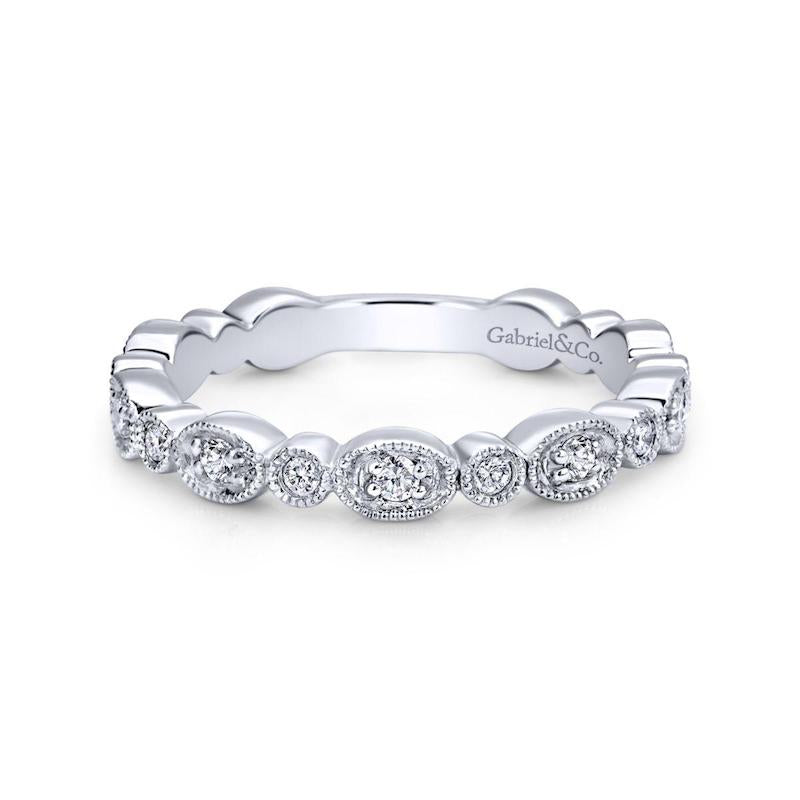 Gabriel & Co. 14k White Gold Stackable Diamond Ring