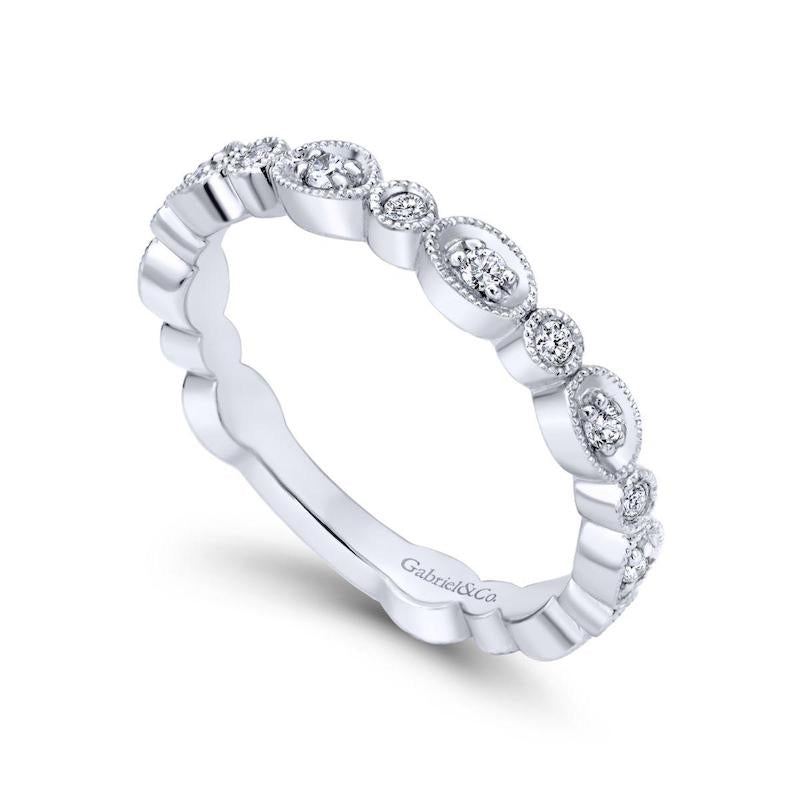 Gabriel & Co. 14k White Gold Stackable Diamond Ring