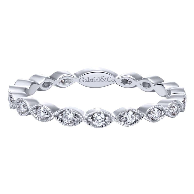 Gabriel & Co. 14k White Gold Stackable Diamond Ring