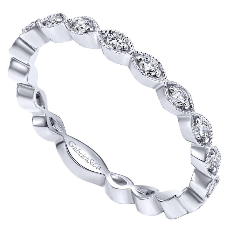 Gabriel & Co. 14k White Gold Stackable Diamond Ring