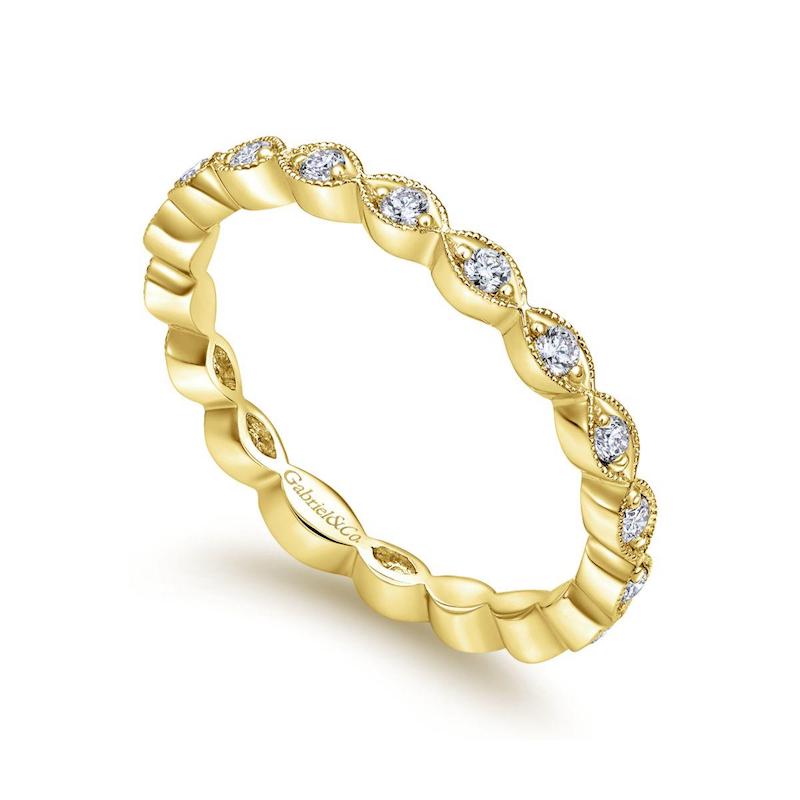 Gabriel & Co. 14k Yellow Gold Stackable Diamond Ring