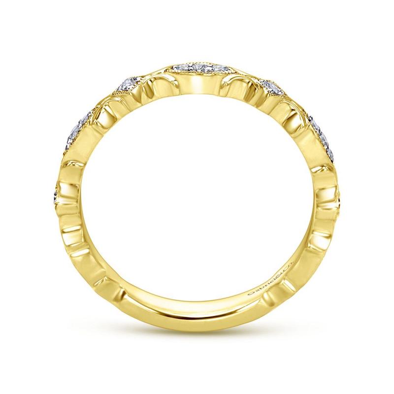 Gabriel & Co. 14k Yelow Gold Stackable Diamond Ring