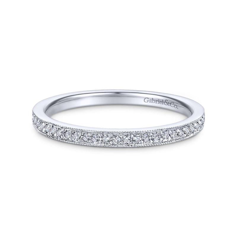 Gabriel & Co. 14k White Gold Stackable Diamond Ring