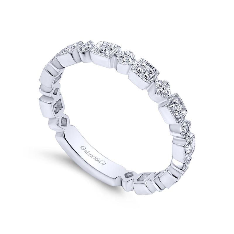 Gabriel & Co. 14k White Gold Stackable Diamond Ring