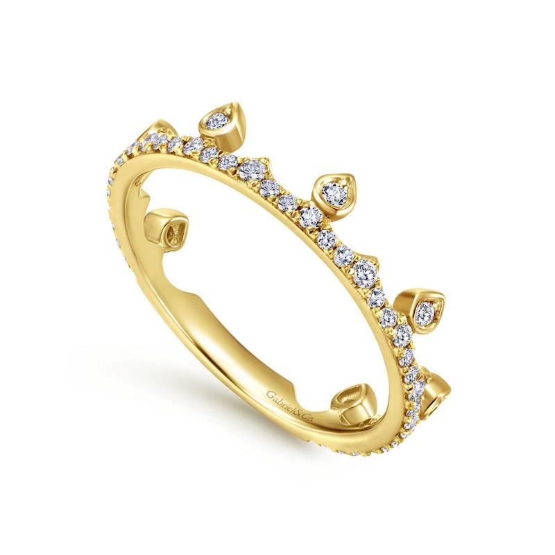 Gabriel & Co. 14k Yellow Gold Stackable Diamond Ring