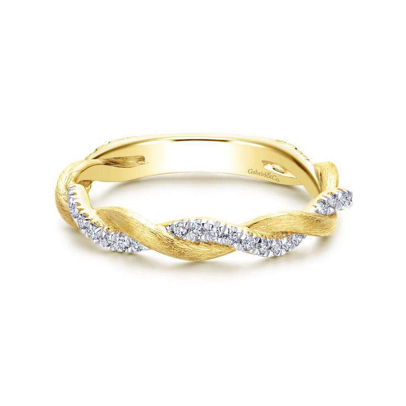 Gabriel & Co. 14k Yellow Gold Stackable Diamond Ring