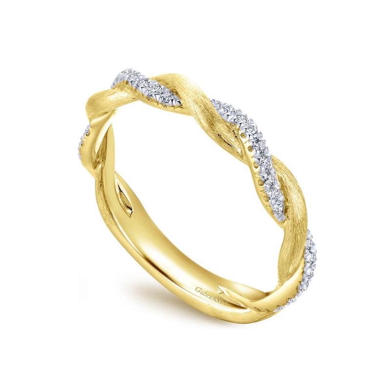 Gabriel & Co. 14k Yellow Gold Stackable Diamond Ring