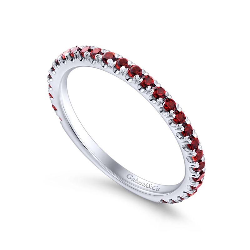 Gabriel & Co. 14k White Gold Stackable Gemstone Ring