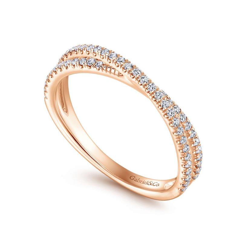 Gabriel & Co. 14k Rose Gold Stackable Diamond Ring