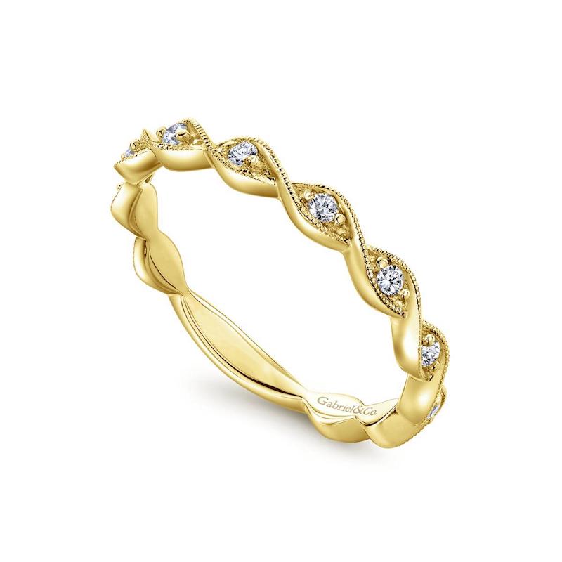 Gabriel & Co. 14k Yellow Gold Stackable Diamond Ring