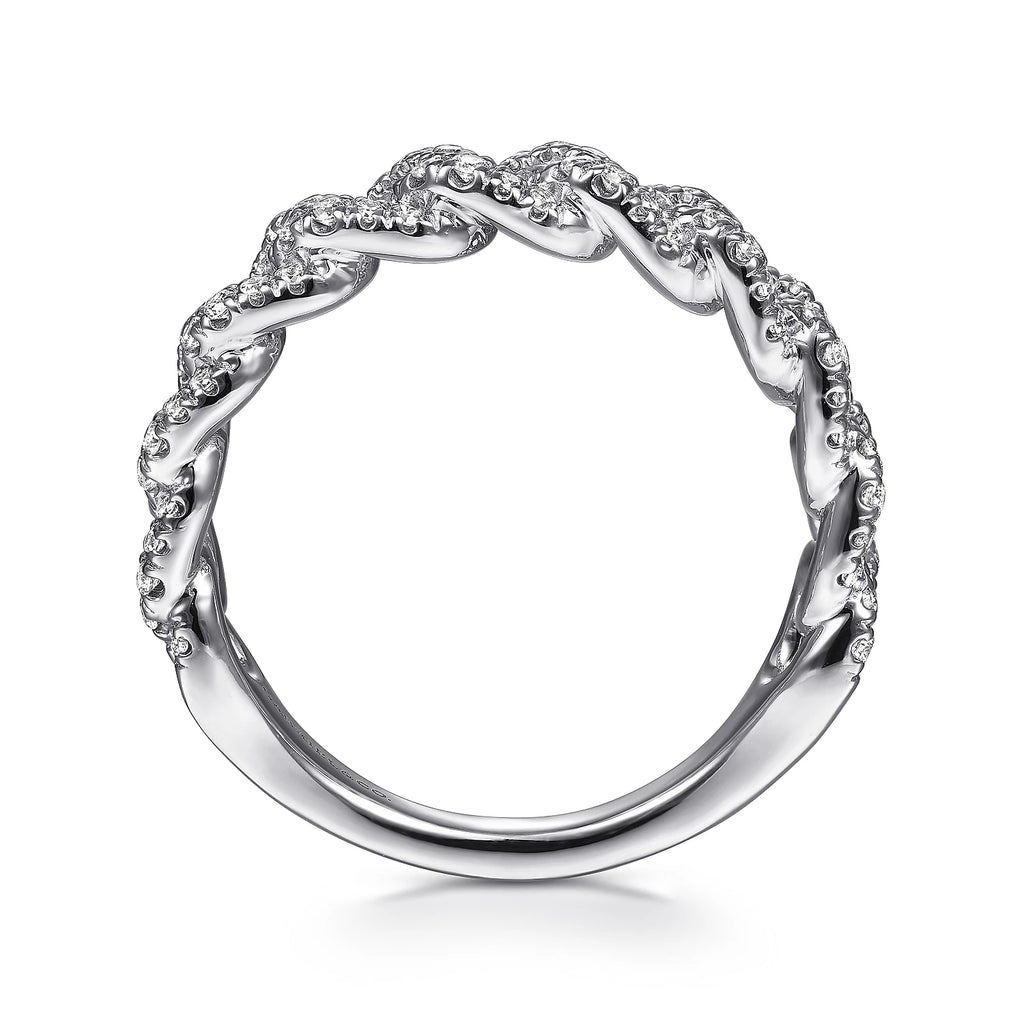 Gabriel & Co. 14k White Gold Stackable Diamond Ring