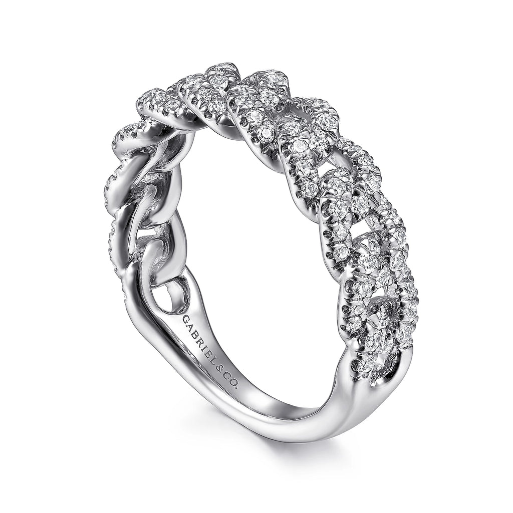 Gabriel & Co. 14k White Gold Stackable Diamond Ring