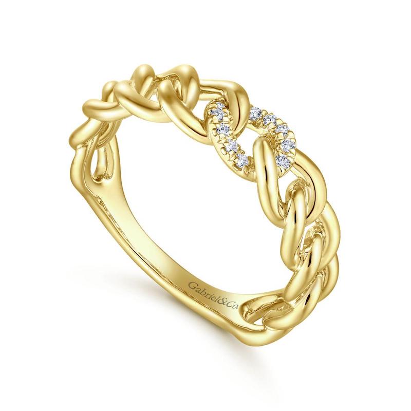 Gabriel & Co. 14k Yellow Gold Stackable Diamond Ring