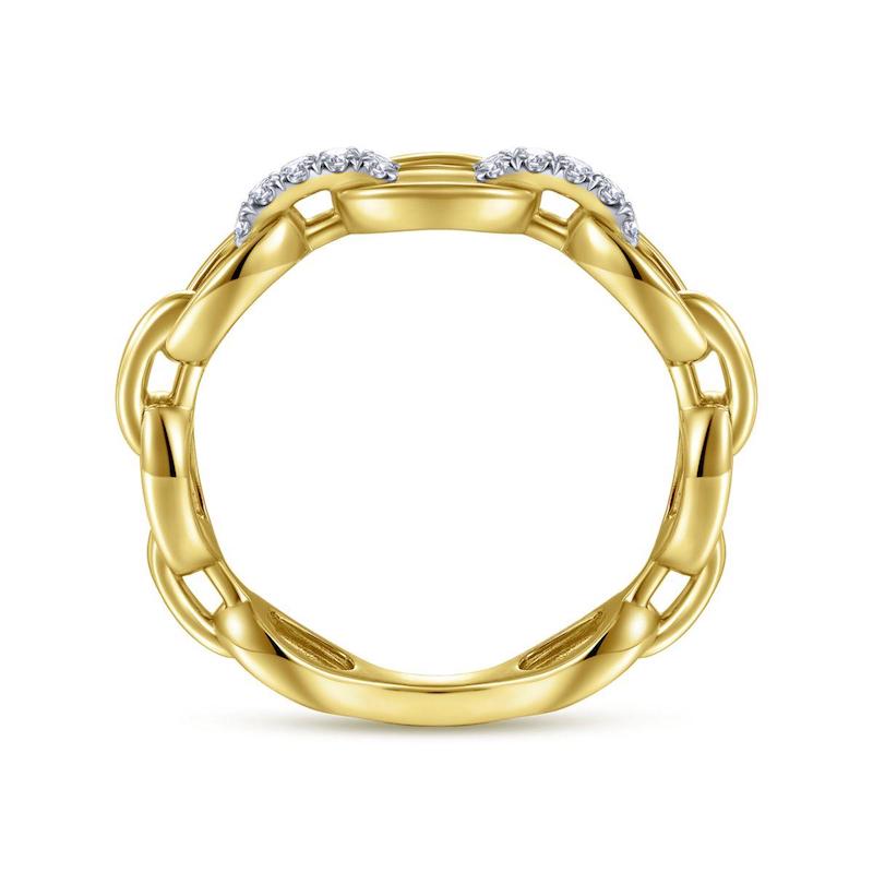 Gabriel & Co. 14k Yellow Gold Contemporary Diamond Ring