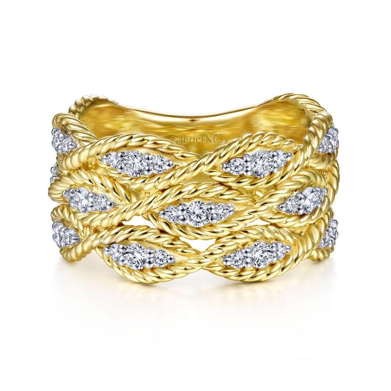 Gabriel & Co. 14k Yellow Gold Hampton Diamond Ring