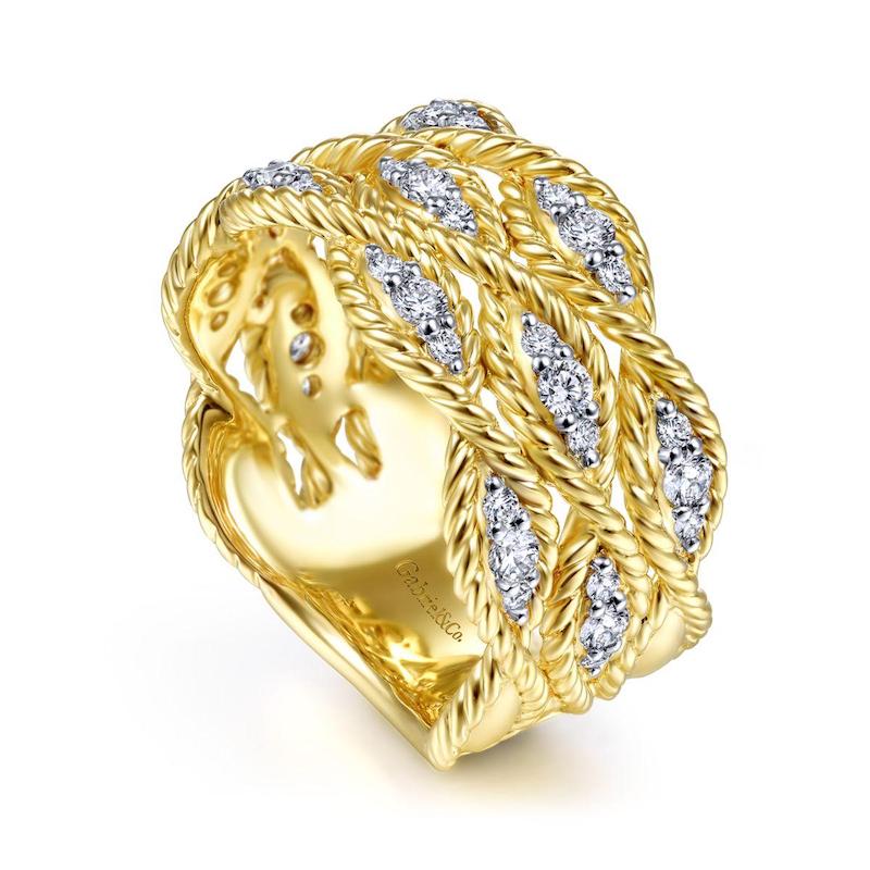 Gabriel & Co. 14k Yellow Gold Hampton Diamond Ring