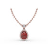 Fana Ruby and Diamond Teardrop Necklace