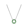 Fana Shared Prong Emerald and Diamond Circle Necklace