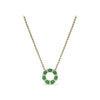 Fana Shared Prong Emerald and Diamond Circle Necklace